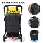 Baby Diaper Tote Bags Backpack Black Insulated Bottle Storage 14X9X16"