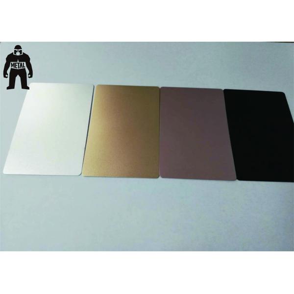 China Plain Silver Anodized Engraved Aluminium Business Cards 85x54mm factory