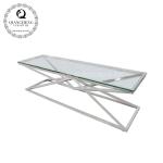 Glass Top 200x45x45cm Stainless Steel TV Stand For Living Home