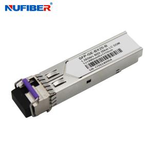 China 1.25Gb/s SFP Transceiver single fiber singlemode 20km 1310nm/1550nm LC DDM for 1000Base-LX Ethernet 10km application factory