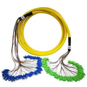 China FTTH 64 Cores Unitube Yellow Fiber Patch Cables With Different Connector factory