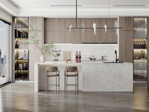 China High Gloss Solid Wooden Modular Lacquer Pantry Small Kitchen Cabinet Design factory