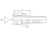 Carton Steel Npt Pipe Fittings , JIC Male 74 Degree Cone Seal In Silver Color (