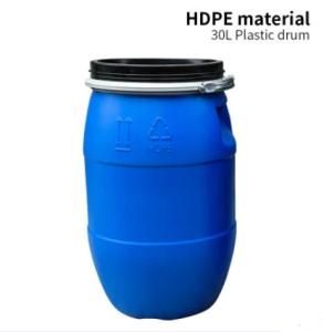 China Chemical HDPE Plastic Container 30L Heavy Blue Plastic Drum Round factory