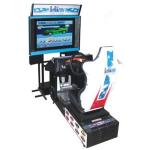 Arcade game yellow color fiberglass material high definition LCD racing