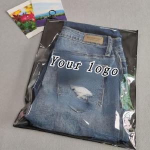China Black Zipper Poly Pvc Custom Packaging Bags For Hoodie Clothing factory