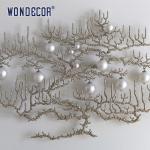 Weather Resistance Contemporary Metal Wall Sculptures Art Coral Pearl