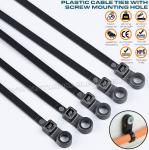 Nylon (PA)66 Cable Tie with Round Mounting Hole 300mm x 4.8, Screw Mount Plastic