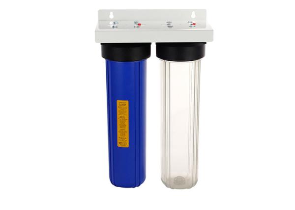 20'' big blue whole house water filter housings 1'' port with blue and clear