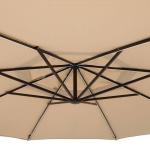 Outdoor Furniture AJUNION 11ft Waterproof Cantilever Umbrella with Solar Power