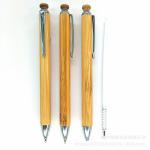 Plastic Custom LOGO Recycled Bamboo Ball Pen Wood Ballpoint Pen Writing Width 0