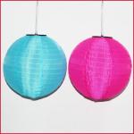 Solar LED Nylon Lantern Round D25
