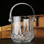 Household Acrylic Champagne Ice Bucket Bar Transparent Diamond Shape Silver