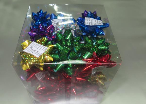 Metallic and Holographic 15 Loop Gift Bow with print logo , hot foil ,