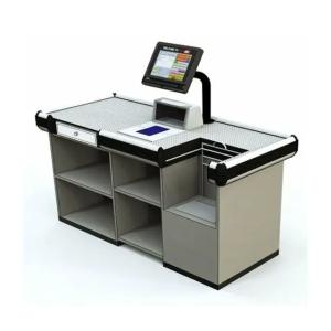 China Xingye Shelves Cash Checkout Table Counter Cashier Adjustable Normal Supermarket Counters factory