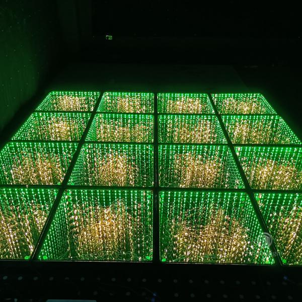 Portable Illuminated Tempered Glass 3D Dancefloor Golden Starry New Style Dance