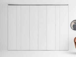 China Custom White Closet Bespoke PET Folding Door Wardrobe factory