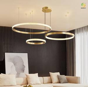 China Mirror Titanium LED Fashionable Modern Ring Light For Home / Hotel / Showroom factory