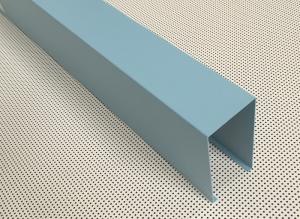 China Blue Powder Coated Aluminum U- shaped Linear Metal Ceiling Width 50mm Height 100mm factory