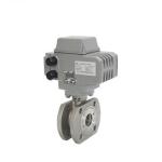 High Temperature Stainless Steel Flange Straight Through Type Electric Ball