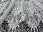 White Floral Nylon Lace Fabric Eyelash Lace Trim For Lady Dress