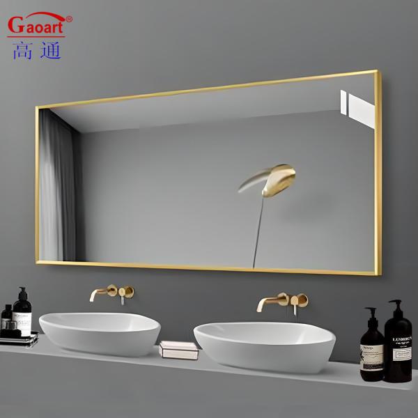 Popular Design Gold Silver Framed Wall Vanity Small Metal Sticker Bathroom Frame