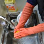 Natural Latex Extra Long Sleeve Rubber Gloves For Kitchen Cleaning