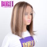 Straight Wave Colored Bob Wigs Pre Plucked #4 27 Short Style Average Size