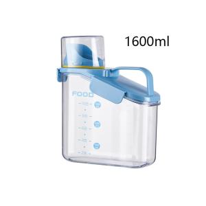China Reusable BPA Free Snap On Clear Plastic Lunch Containers 1600ML Blue factory