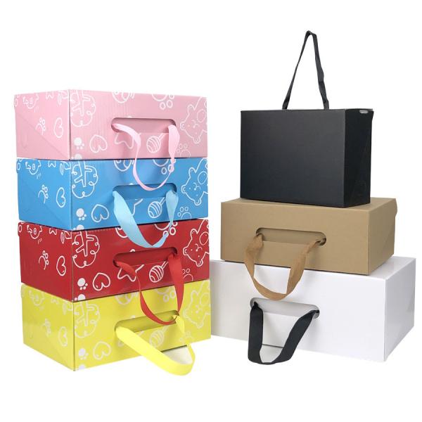 CMYK Colorful Shoe Corrugated Paper Packaging Box , Rectangle E Flute Corrugated