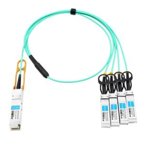 China Brocade 40G-QSFP-4SFP-AOC-2501 Compatible 25m (82ft) 40G QSFP+ to Four 10G SFP+ Active Optical Breakout Cable factory