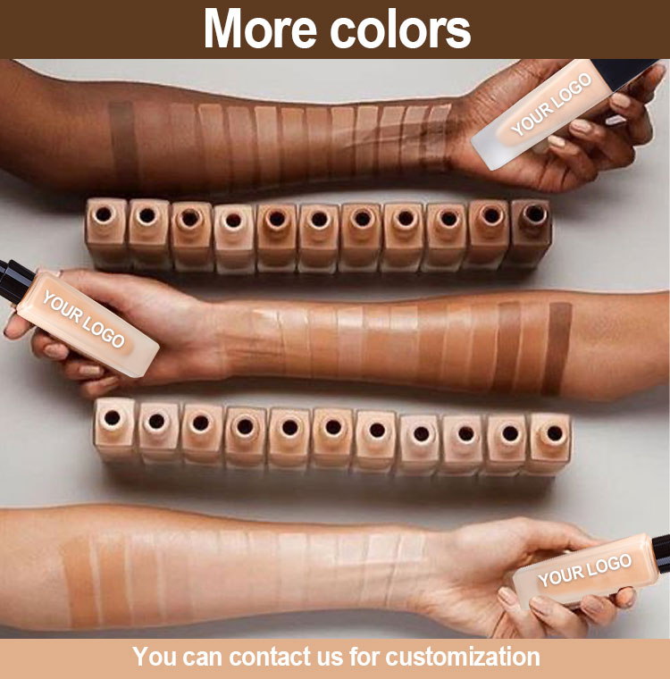Women's Full Coverage Natural Mineral Liquid Foundation Wholesale Waterproof Concealer Sunscreen Cream Dark Light Loose Makeup