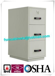 China Steel 3 Drawer Fireproof Safety Cabinet , Fire Resistant File Cabinet For Paper Documents factory