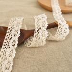 Eco-friendly lace fabric for garment accessories eyelet embroidery beige lace