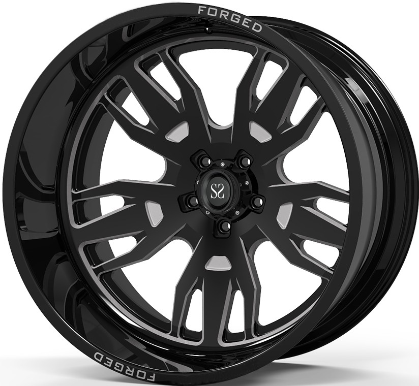 Off Road 22x12 24x12 and 24x14 Gloss Black Machined Deep Lip 4x4 Car Alloy Wheels Rims Customized