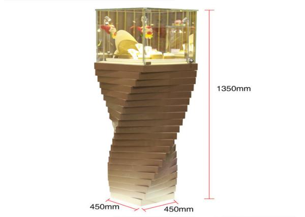 China Wooden Custom Glass Display Cases With 6MM Glass Open Door Matte Brown factory