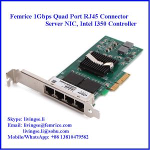 China 10/100/1000Mbps Quad Port RJ-45 Copper Cable Ethernet Server Adapter factory
