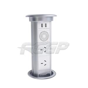 China 10A 250V Aluminium Alloy Kitchen Pop Up Sockets With USB factory