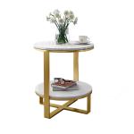 Italian Minimalist Stainless Steel Marble Circular Sofa Edge Table