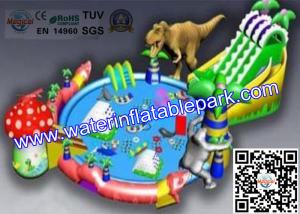 China Funny Animal World Inflatable Water Park , Inflatable Entertainment Park with Pool factory