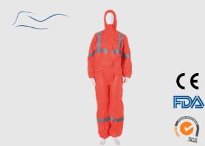 China SMS Disposable Orange Overalls , Construction Use Protective Clothing Overalls factory