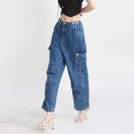 high Waist casual pant with zipper women's long pants