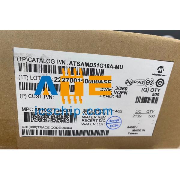 China ATXMEGA64D4-MH 8-bit Microcontrollers - MCU 64KB FL,2KB EE,4KB SRAM 1.6-3.6V factory