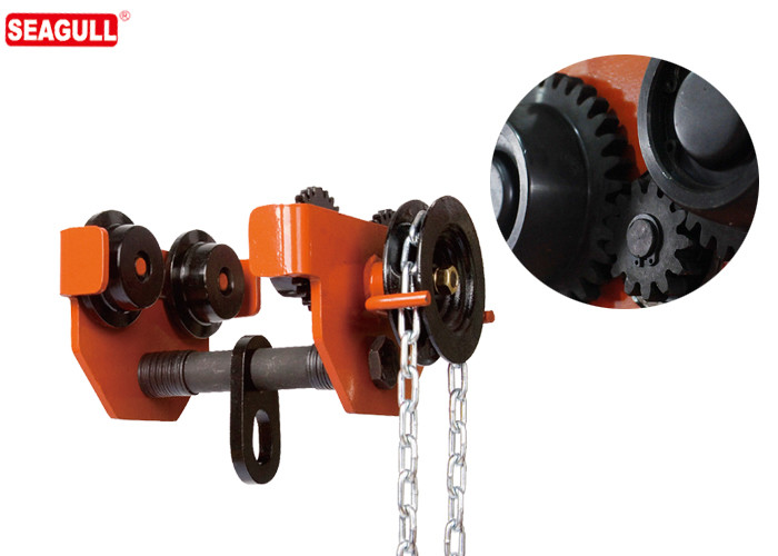 Garage Lifting Push Travel Trolley , 10 Ton Geared Beam Trolley