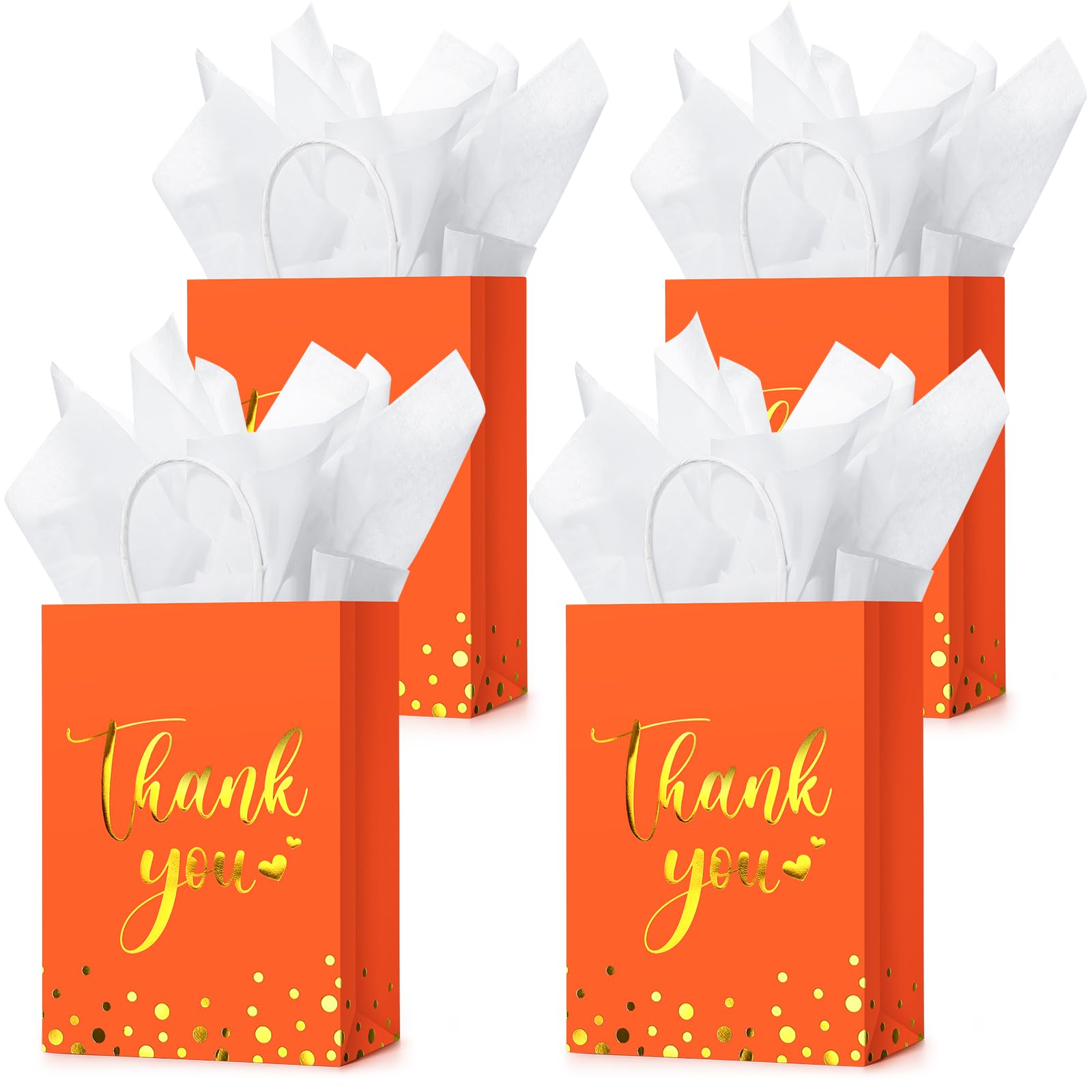 Business Shopping Custom Handmade Flat Bottom Kraft Paper Bags With Thank You Logo Handles