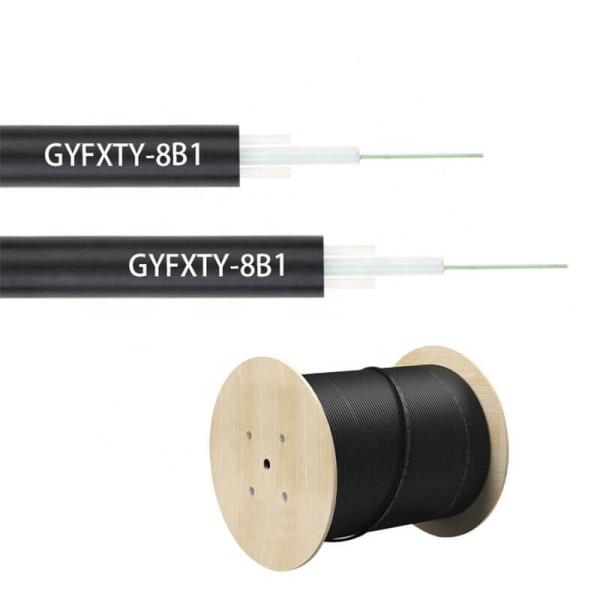 Outdoor Fiber Optic Cable GYFXTY Type With 2 Parallel Frp Uni-tube 4F 6F 12F Span