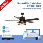 MDF Blades 52 Inches Remote Control Ceiling Fan With Farmhouse Style