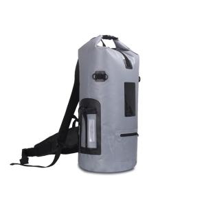 China Grey Outdoor Waterproof Bag , Waterproof Climbing Backpack Wet Dry Separation Type factory