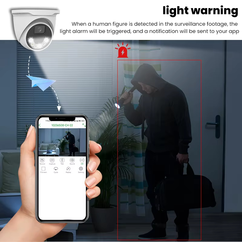 Dual Light Night Vision IP CCTV Cam Home Network Camera De Seguridad 4Mp Indoor Security Dome Camera