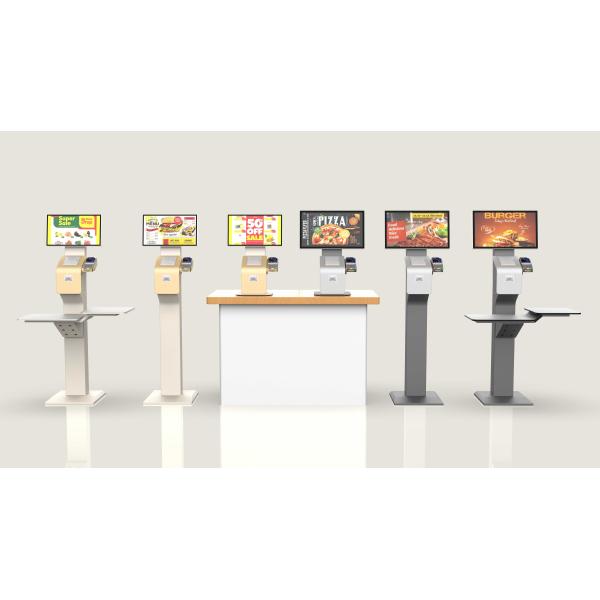 15.6 Inch Touch Screen Self Service Kiosk With POS Payment QR Scanner For Food Ordering